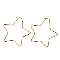 Stainless Steel Hoop Earring 316L Stainless Steel Star 18K gold plated & for woman Sold By Pair