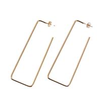 Stainless Steel Drop Earring, 316L Stainless Steel, 18K gold plated, for woman, 21x72mm, Sold By Pair