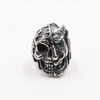 Stainless Steel Finger Ring, 316L Stainless Steel, Skull, polished, different size for choice & blacken, original color, Sold By PC