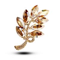 Crystal Brooch, Tibetan Style, with Crystal, plated, for woman & with rhinestone, more colors for choice, nickel, lead & cadmium free, 52x34mm, Sold By PC