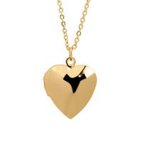 Fashion Locket Necklace, Brass, with 1.97inch extender chain, Heart, plated, for woman, more colors for choice, nickel, lead & cadmium free, 20x19mm, Length:15.75 Inch, Sold By PC