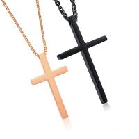 Titanstahl Halskette, Kreuz, plattiert, unisex, keine, verkauft von PC