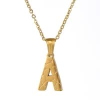 Stainless Steel Jewelry Necklace 304 Stainless Steel Alphabet Letter 18K gold plated & for woman Length 17.71 Inch Sold By PC