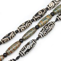 Ágata natural tibetano Dzi Beads, Ágata tibetana, DIY, Mais cores pare escolha, 12x30mm, vendido para 38 cm Strand