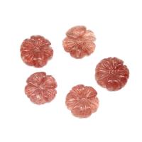 Natural Quartz Jewelry Beads Strawberry Quartz Lotus DIY red Sold By PC