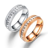 Пальцевидное Кольцо Титановой Стали, титан, помазать, ювелирные изделия моды & Мужская & разный размер для выбора & со стразами, Много цветов для выбора, продается PC