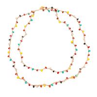 Resin Necklace, Cotton Thread, with Resin, Double Layer & fashion jewelry & for woman, multi-colored, Length:31.45 Inch, Sold By PC