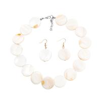 Jewelry Sets, earring & necklace, Tibetan Style, with Acetate, with 1.92 extender chain, 2 pieces & fashion jewelry & for woman, white, Length:17.28 Inch, Sold By Set