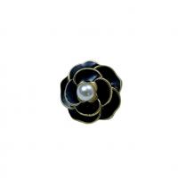Boucle d'oreille dormeuse en alliage de zinc, avec perle de plastique & émail, fleur, Placage, pour femme, plus de couleurs à choisir, 20x20mm, Vendu par PC