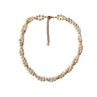 Freshwater Pearl Brass Necklace, with Freshwater Pearl, BeCharmed Pearl, real gold plated, Double Layer & for woman, mixed colors, 10mm, Length:42 cm, Sold By PC