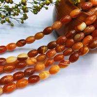 Natürliche Streifen Achat Perlen, Trommel, poliert, DIY, gemischte Farben, verkauft per 38 cm Strang