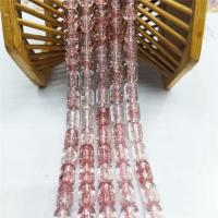 Perline di quarzo crackle, quarzo scoppiettante, Tamburo, lucido, DIY, rosa, 8x12mm, Venduto per 38 cm filo