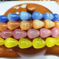 Cats Eye Jewelry Beads, Teardrop, polished, DIY, more colors for choice, 12x16mm, Sold Per 38 cm Strand