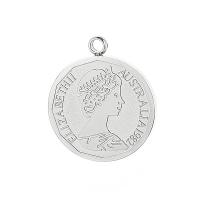 Stainless Steel Pendants, Coin, plated, different size for choice, more colors for choice, Sold By PC