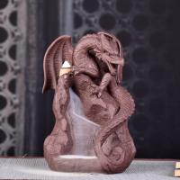 Backflow Incense Burner Purple Clay Dragon plated for home and office & durable Sold By PC