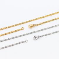 Stainless Steel Necklace Chain, 304 Stainless Steel, plated, different length for choice & twist oval chain, more colors for choice, 2mm, Sold By Strand