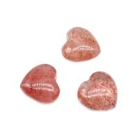 Quartz naturel bijoux perles, Strawberry Quartz, coeur, DIY, rouge, 7x7x7mm, Vendu par PC