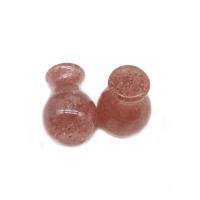 Natural Quartz Jewelry Beads, Strawberry Quartz, Vase, DIY & no hole, red, 19x13mm, Sold By PC