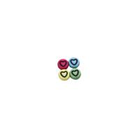 Acryl Schmuck Perlen, Herz, DIY & mit einem Muster von Herzen & chemische-Waschanlagen, gemischte Farben, 4x7mm, 3500PCs/G, verkauft von G