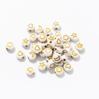 Perle acrylique, Rond, DIY & lavage chimique, couleurs mélangées, 4x7mm, 3800PC/sol, Vendu par sol