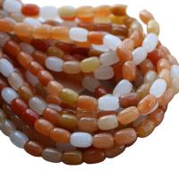 Natural Jade Beads, Lighter Imperial Jade, Drum, polished, DIY, mixed colors, 6x9mm, 49PCs/Strand, Sold Per 38 cm Strand
