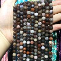Silicified Wood Beads, Round, polished, DIY, mixed colors, Sold Per 38 cm Strand