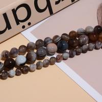 Perle agate Botswana naturelle, Rond, poli, DIY, couleurs mélangées, Vendu par 38 cm brin