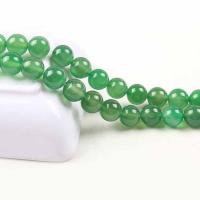 Natural Green Agate Beads, Round, polished, DIY, green, 10mm, Sold Per 38 cm Strand