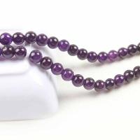 Perline di ametista naturale, Cerchio, lucido, DIY, viola, 8mm, Venduto per 38 cm filo