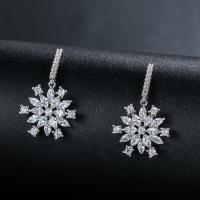 Cubic Zirconia Drop Earring with 925 Sterling Silver sang gold plated fashion jewelry & for woman white Sold By Pair