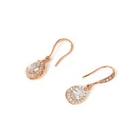 Cubic Zirconia Micro Pave Brass Earring plated fashion jewelry & for woman & with cubic zirconia Sold By Pair