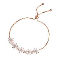 Cubic Zirconia Micro Pave Brass Bracelet, Flower, fashion jewelry & for woman & with cubic zirconia, more colors for choice, Length:10.24 Inch, Sold By PC
