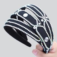 Hair Bands, Cloth, with acrylic rhinestone, fashion jewelry & different styles for choice & for woman, black, Sold By PC
