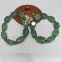 Aventurine Bracelet, with Crystal, Rectangle, Unisex, light green, 10x16mm, Length:19 cm, Sold By PC