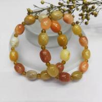 Gemstone Bracelets, Lighter Imperial Jade, with Crystal, Oval, polished, Unisex, mixed colors, 10x12mm, Length:19 cm, Sold By PC