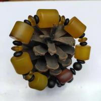 Bracelet de bijou en agate , agate jaune, avec cristal, pilier, poli, unisexe & givré, couleurs mélangées, 15x17mm, Longueur:19 cm, Vendu par PC