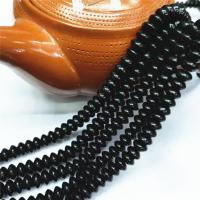 Perles de cristal rondelle, abaque, poli, DIY, noir, Vendu par 38 cm brin