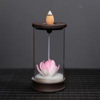 Backflow Incense Burner, Purple Clay, Lotus, plated, for home and office & durable, 125x65mm, Sold By PC