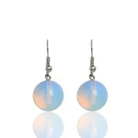 Sea Opal Earrings Zinc Alloy with Sea Opal Round handmade for woman mixed colors Sold By PC