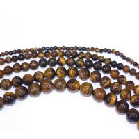 Tiger Eye Beads, Runde, du kan DIY, blandede farver, Solgt Per 40 cm Strand
