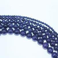 Blaue Goldstein Perlen, Blauer Sandstein, rund, DIY, blau, verkauft per 40 cm Strang