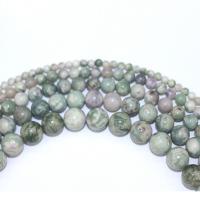 Lucky Stone Bead, Runde, du kan DIY, blandede farver, Solgt Per 40 cm Strand