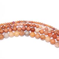 Natural Aventurine Beads, Red Aventurine, Round, DIY, red, Sold Per 40 cm Strand