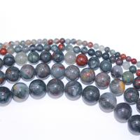 Afrikanischer Blutstein Perle, rund, DIY, gemischte Farben, verkauft per 40 cm Strang