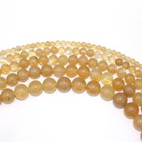 Perles en verre pastèque, jaune de pastèque, Rond, DIY, Jaune, Vendu par 40 cm brin
