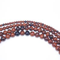 Mahogany Obsidian perle, Krug, možete DIY, miješana boja, Prodano Per 40 cm Strand