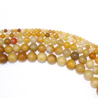 Jade Yellow Beads, Round, DIY, yellow, Sold Per 40 cm Strand
