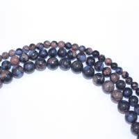 Glaucophane Perle, rund, DIY, gemischte Farben, verkauft per 40 cm Strang