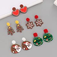 Christmas Earrings Acrylic Christmas Design & fashion jewelry & for woman Sold By Pair