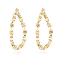 Brass Stud Earring Teardrop plated fashion jewelry & for woman golden Sold By Pair